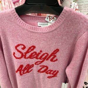 cupcakes & cashmere Sleigh All Day Pink & Red Sweater 🩷❤️